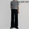 Pantalones Rectos de Caída Suelta Color Sólido Estilo Coreano High Street para Hombre Moda Otoño Simples Frescos Traviesos Resistentes a las Arrugas de Largo Completo Casuales