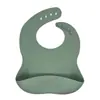 Estilo Ins Babero para Bebé de Grado Alimenticio Impermeable Babero de Silicona para Niños Bolsillo para Comida de Bebé Bolsillo Estéreo para Comida Toalla Antideslizante