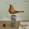 Artesanía de Madera Transfronteriza Adornos de Pájaros Pájaro Marino Tocón de Árbol Pájaro Modelo de Casa Mediterránea Decoración del Hogar de Madera Adornos