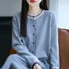 Suéter de Punto con Cuello Redondo para Mujer 2026 Nuevo Estilo Otoño/Invierno, Suéter Básico de Manga Raglán Color Block, Top Ajustado de Manga Larga para Primavera y Otoño