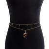Joyería transfronteriza europea y americana ins moda aleación de doble capa cuentas redondas colgante en forma de serpiente cadena delgada para la cintura para mujer chica hot venta al por mayor de fábrica