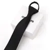 Vestido Preguiçoso Zíper Gravata Masculino Preto Estilo Coreano Casamento Noivo Estreito Zíper Fácil de Puxar Sem Nó Moda Masculina
