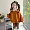 Casaco com Capuz de Renda para Meninas Outono, Novo Top Casual Cartoon Infantil Primavera e Outono, Conjunto de Outono Solto Estiloso para Bebês