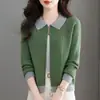 Tricô Feminino Manga Longa 2026 Outono Novo Estilo Coreano Cardigã Peça de Sobrepor Moda Emagrecedor Top de Início de Outono
