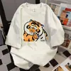 Camiseta de Marca Moderna con Estampado Divertido de Animales Estilo Japonés Verano Nuevo Casual Holgada Versátil Top para Pareja Ins