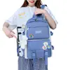 Mochila Escolar de Cuatro Piezas Versión Coreana Femenina Harajuku Ulzzang Estudiante de Secundaria Preparatoria Escuela Primaria Tercer a Quinto Grado