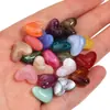 Contas de Coração de Acrílico Imitação de Jade com Furo Reto Gradiente de Duas Cores Formato de Coração Contas Soltas DIY Colar Cordão de Celular Acessórios de Joias