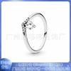 Anillo Pandora Serie Gotas Corona de Diamantes Cobre Blanco Plateado Anillo de Moda Simple Joyería Anillo Mujer