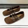 Zapatos Mary Jane con Estampado de Leopardo para Mujer 2026 Otoño Nuevo Estilo Punta Dividida Suela Suave Zapatos Planos de Ballet