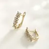 Brincos de Flor em Liga de Cobre Xuping Jewelry Banhados a Ouro com Zircônia Brincos de Moda High-End Transfronteiriços Europeus e Americanos para Mulheres