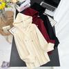 Invierno Nuevo Estilo 100kg Hermana Gordita Tallas Grandes Mujer Casual Engrosado Etiqueta Con Capucha Tejido Sudadera con Capucha 5859