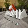 Letras Metálicas Electroplateadas Cepilladas de Acero Inoxidable de Precisión Letras Sólidas Planas Antiguas Letrero Publicitario Letrero de Puerta