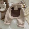 Pantalones Grandes de PP para Bebé Otoño e Invierno con Forro Polar, Pantalones Largos Cálidos para Exteriores, Pantalones de Pierna Ancha Unisex para Bebé, Pantalones Harem Estilo Coreano