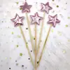 Cartão de decoração de bolo superfície brilhante PU estrela brilhante coração Coroa coração de pêssego estrela de cinco pontas 1 pacote 5