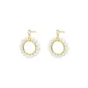 Aretes de Perla con Diamante Individual para Mujer, Elegantes y Sencillos, Nuevos Aretes de Moda 2019 con un Toque de Lujo, Estilo de Celebridad de Internet de Nicho, Aretes de Botón para Mujer