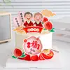 Decoración de Pastel de Cumpleaños Estilo Chino Tetera Abuelo Abuela Adornos Bendición Tan Amplia Como el Mar del Este Longevidad Tan Duradera Como la Montaña del Sur Topper para Hornear Cumpleaños