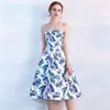 Vestido Estampado sin Tirantes que Favorece la Figura, Adecuado para Ser Anfitrión de Banquetes, Ceremonias de Mayoría de Edad, Exámenes de Arte Estudiantil y Uso Diario