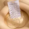 Pendientes de Aro Elegantes y de Moda, Grandes y Pequeños, Lujo Ligero, Simples y Versátiles, Set de 6 Pendientes de Aro para Mujer, Accesorios de Oreja Exagerados y Únicos