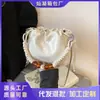 Bolso Cubo Acolchado de Moda con Cordón y Cadena, Bolso de Mano Versátil para el Trabajo, Elegante Bolso de Hombro y Cruzado para Mujer