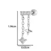 Henson Nuevo Venta Caliente Transfronteriza Cadena Microincrustada de Circonita Borla Stud para Cartílago de la Oreja Varilla de Acero Inoxidable Pendiente para Piercing de Cartílago