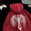 Sudadera con capucha estampada para hombre, nuevo estilo invierno 2026, prenda exterior de estilo americano holgada y moderna para adolescentes