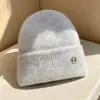 Gorro de Lana Tejido Versátil para Mujer Otoño e Invierno, Circunferencia de Cabeza Grande, Protección Cálida para los Oídos, Gorro Holgado Engrosado con Forro de Polar