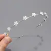 Diadema Retro Estilo Coreano Piedra Ojo de Gato Cabeza de Diamante para Mujer Pinza Fina de Aleación Diadema de Flores Hojas de Gama Alta Nicho Súper Inmortal