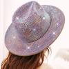 Chapéu de cowboy de diamante transfronteiriço chapéu de laser de strass brilhante feriado festa de dança desempenho chapéu de diamante Chapéu de jazz