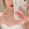 Estilo Japonés y Coreano Fresco y Dulce Nuevo Estilo Collar Latido del Corazón Femenino Nicho Personalidad Moderno ins Celebridad de Cyber Cadena de Clavícula Cadena