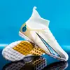 Zapatos de Fútbol de Caña Alta Tallas Grandes Transfronterizos Nuevo Estilo Tacos Largos Zapatos de Tierra para Estudiantes Tacos Zapatos de Entrenamiento para Mujer Dropshipping