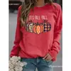 Sudadera con Estampado en Inglés de Calabaza de Halloween Otoño e Invierno Europeo y Americano Camiseta de Manga Larga con Cuello Redondo de Amazon Ropa para Mujer