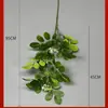 Planta Verde Artificial Transfronteriza con Hojas de Frijol para Decoración de Bodas, Planta de Boda Estilo Bosque, Un Tallo con 2 Ramas, Aproximadamente 15 Hojuelas para Decoración
