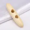 Botones de oliva de madera de doble agujero para abrigos de cachemira infantiles, gabardinas de lana y suéteres, con extremos redondeados, botones de imitación de cuerno