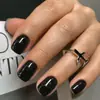 Puntas de Uñas Portátiles de Venta Caliente Transfronterizas con Acabado de Alta Gama, Pegatinas para Uñas Cuadradas Cortas Estilo Ins, Uñas Postizas Sencillas Brillantes, 24 Piezas