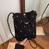 Mini Bolso Cruzado Plegado Color Dopamina Versátil Bolso para Teléfono Salida Casual Portador Diario Bolso Pequeño de Lona