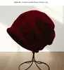 Gorro de Punto Acrílico Venta al por Mayor de Fábrica para Mujer Otoño e Invierno Suelto Cálido Gorro de Punto Cubrecabeza de una Sola Capa Gorro de Lana de Maternidad