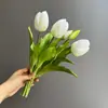 Venda Quente Transfronteiriça 5 Cabeças Portátil Cola Macia Tulipa Flor Artificial Decoração de Casa Estilo ins Adereços de Fotografia Alto
