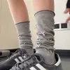 Meias Respiráveis Lolita Estilo Paris com Laço Sem Costura para Mulheres Verão Acima do Joelho Meias Brancas para Panturrilha Jk