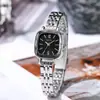 Novo Relógio Feminino de Alta Qualidade Feminino Nicho Diamante Placa Quadrada Luxo Leve Pulseira de Aço Guangzhou Watch Explosões Transfronteiriças
