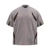 3557 Moda Callejera Retro Americana Estilo Unisex Patchwork Estampado de Serpiente Diseño Deconstruido Camiseta de Manga Corta Suelta de Calle para Hombre