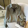 Moda otoñal nueva bufanda de seda versátil elegante camisa blanca de manga larga para commuting top para mujer camisa base