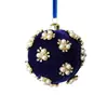 Nuevo Colgante de Bola de Navidad de Terciopelo de 8 cm Decoración de Árbol de Navidad de Espuma Flocada Bola Venta al por Mayor