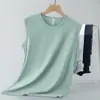 Camiseta Regata Masculina de Modal para Verão, Toque Gelado de Seda de Gelo, Secagem Rápida, Fitness, Esportes, Regata de Basquete, Antibacteriana, Antiácaro, Camiseta sem Mangas