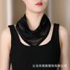 Bufanda de Seda Triangular Colorida Estilo Occidental de Moda Bufanda Magnética Combinable para Protección del Cuello Primavera y Verano Ligera Combinable Cinta Decorativa para Mujer