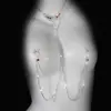 Cadena Sexy de Diamantes Rojos para Pezón Europea y Americana Corbata de Moño Sexy Cadena para el Pecho con Strass y Cuello Halter Accesorios de Moda Transfronterizos Cadena Corporal