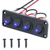 Painel de interruptores combinado estilo barco para modificação de carro e barco, interruptor basculante de alimentação 12V, interruptor combinado de luz LED
