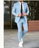 Traje de Negocios Casual Europeo y Americano para Hombre 2026, Traje de Dos Piezas Ajustado para Novio de Boda para Hombre