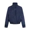 26608 High Street Estilo Americano Unisex Estructurada Lavada Diseño Vintage Chaqueta de Mezclilla Abrigo Holgado de Cuello Alto para Hombre