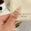 Anillo de Oreja de Trigo Super Brillante de Zirconia de Alta Gama Estilo Coreano para Mujer, Diseño Personalizado, Anillo Abierto Ajustable