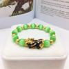 Pulsera Pixiu para Mujer de Oro Arena Vietnamita Multicolor con Piedra Ojo de Gato + Pixiu Chapado que Cambia de Color Joyería al por Mayor
